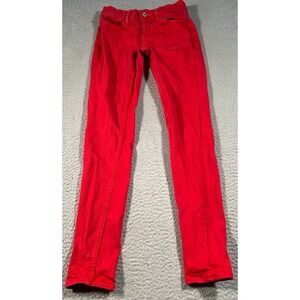 Levis 710 Premium Jeans Women 27x28 Red Low Rise Big E White Tab Super Skinny‎